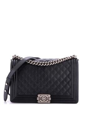 Chanel Boy Flap Bag Quilted Caviar New #264235C38B
